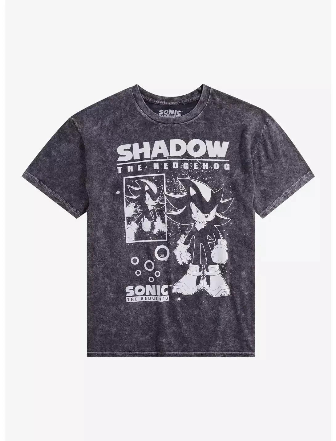 

Sonic The Hedgehog Shadow Mens Black Mineral Wash Shirt New 2XL 2XL