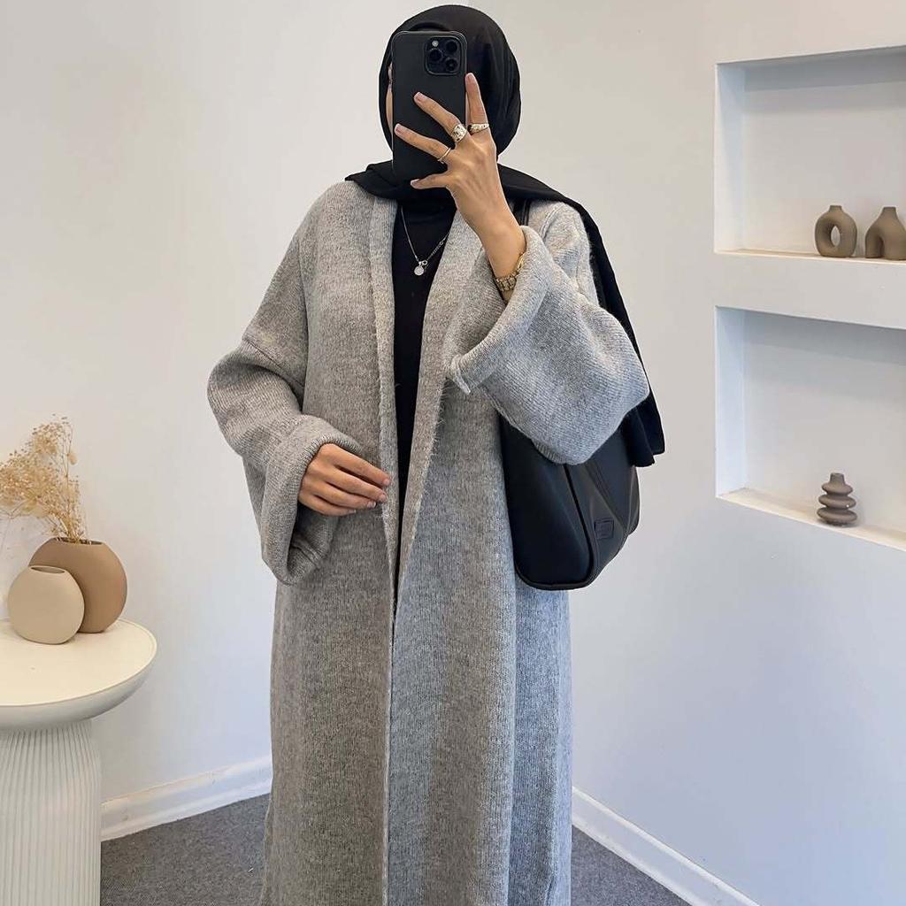 2025 Cross-border European and American Long Sweaters, Cardigans and Jackets, Lazy In Autumn and Winter, Thin and Loose Thickened Knitted Coats