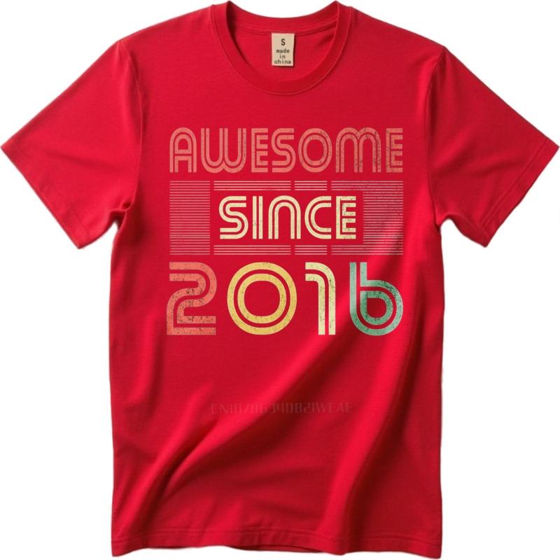 Casual summer For him t shirt Awesome Since 2016 Retro Design Short Sleeve Rock O Neck Teeshirt men cotton tshirt male tops