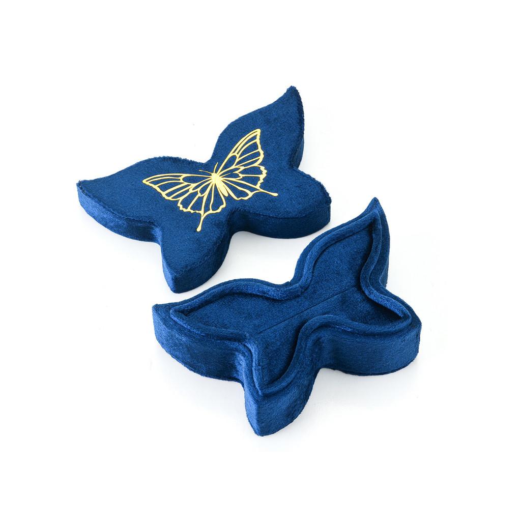 Butterfly Ring Organizer Velvet Jewelry Box With Gift Wrapping And Storage