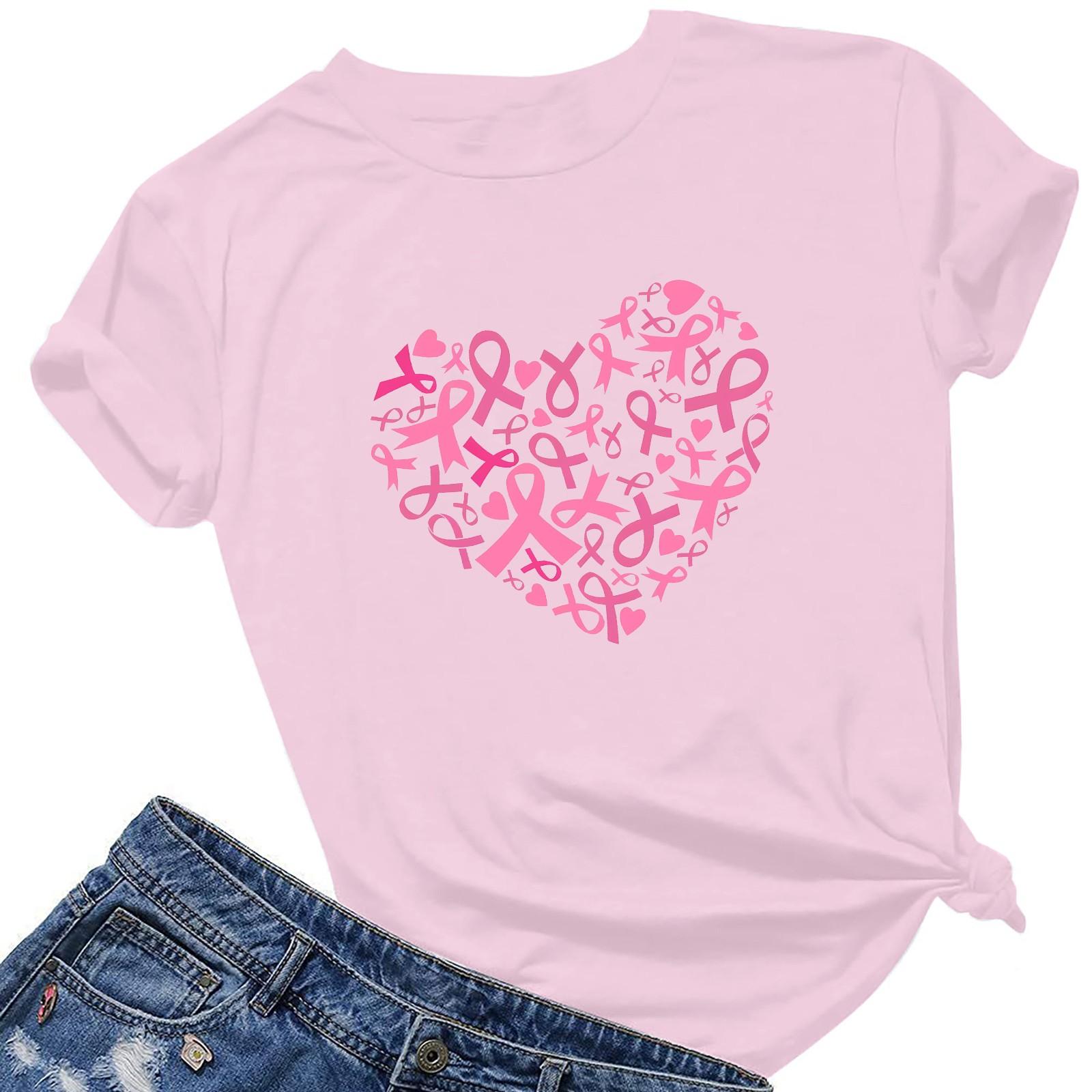 

Женская мода, повседневная блузка с коротким рукавом и круглым вырезом, пуловер с принтом XL розовый