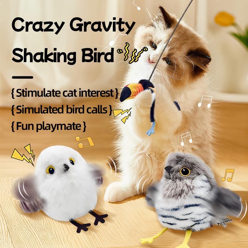 Pet Cat Realistic Bird-Sounding Toy Self-Entertaining And Entertaining Electric Cat Teaser