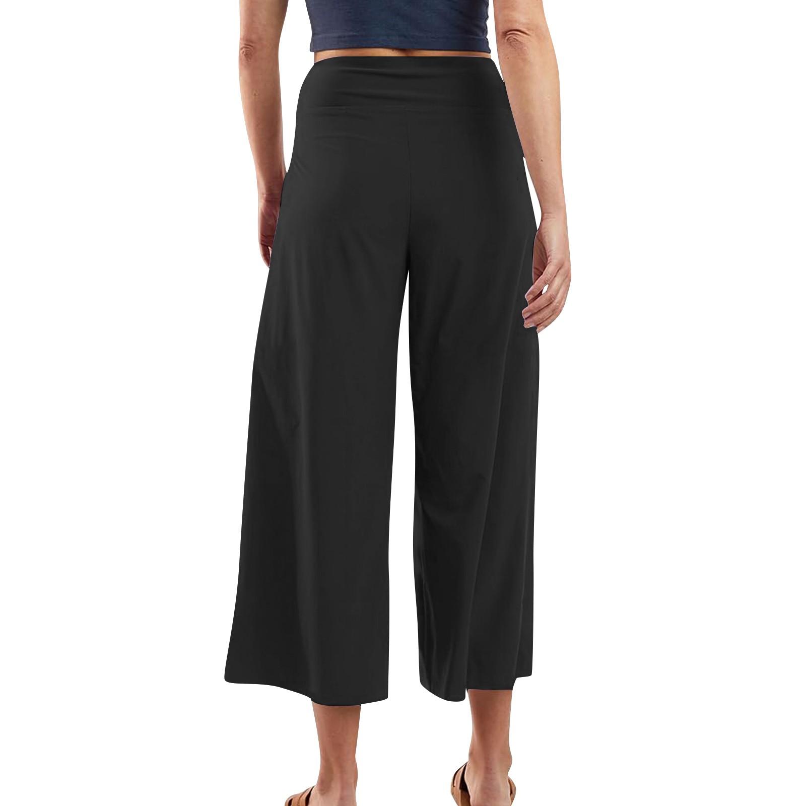 Женские летние брюки с высокой талией — фото 7