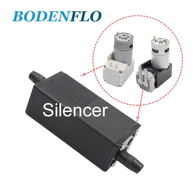 BODENFLO Mini Air Pump Silencer Black Plastic Exhaust muffler Pneumatic Reduce Noise for Micro Diaphragm Vacuum Pump Other