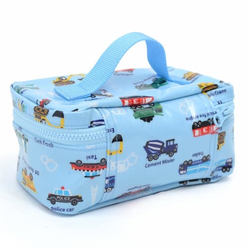 COLORFUL CANDY STYLE Lunch Bag for Boys, Vanity, Kids, Stylish and Cute, Full Throttle Working Vehicle (Light Blue) N0856700