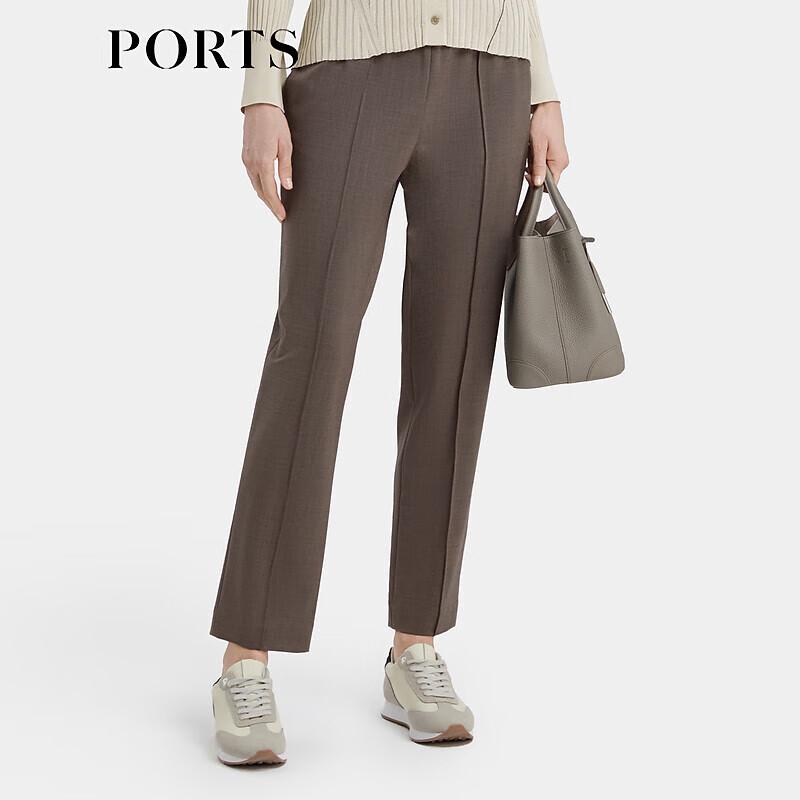 

PORTS Women s Rock Gray Tapered Pants with Line Detail XS