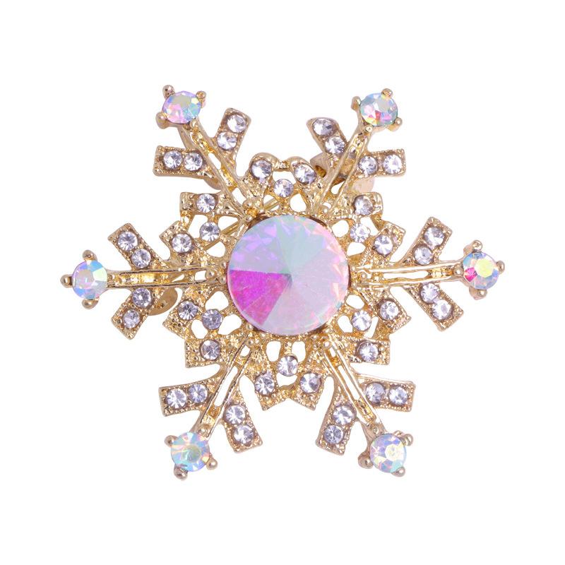 Corsage Flocon de Neige Strass Tendance Broches Pierres Précieuses Style Créatif Minimaliste Simple et Broche Polyvalente Bijoux de Mode