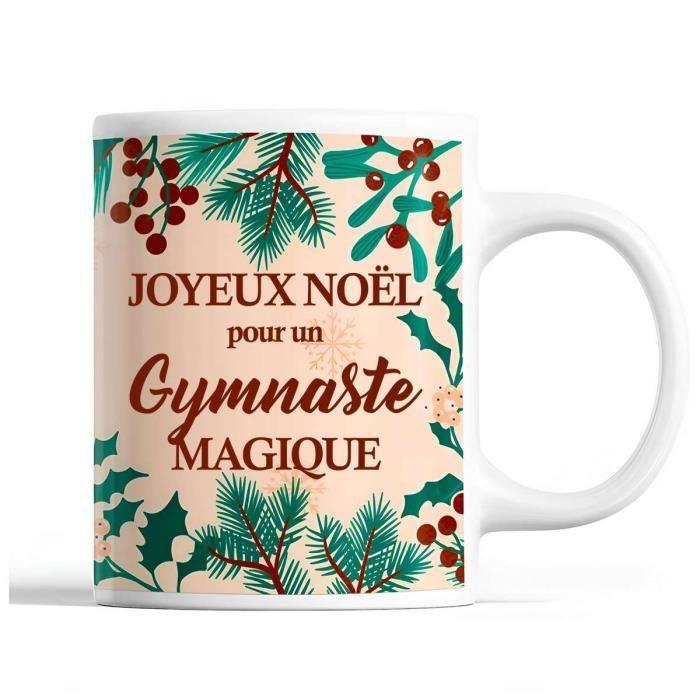 Mug - Noël Gymnaste homme - Beige - 325 ml - Résistant lave-vaisselle et micro-onde