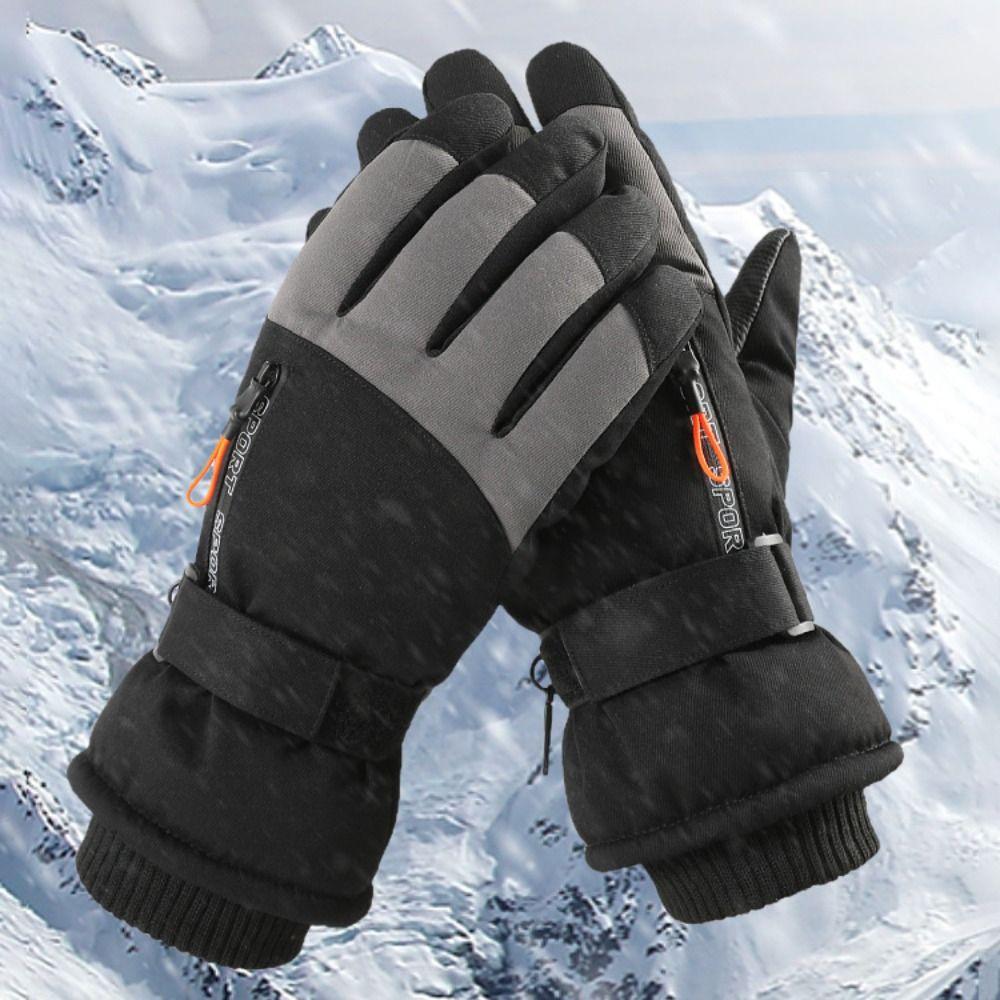 Touch Screen Plush Winter Warm Gloves Waterproof Motorcycle Cycling Gloves  For Women Man