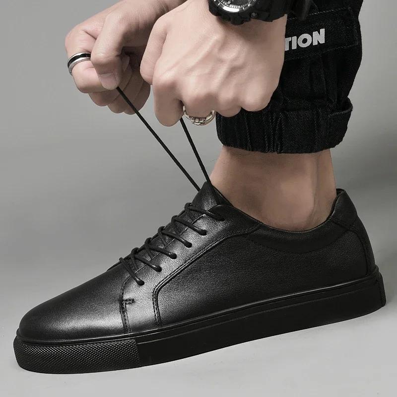 Moda pentru bărbați din piele naturală pantofi negri pentru bărbați ocazional vară pantofi de toamnă modă pentru bărbați nou sosire, lucrați manual, în aer liber, pentru plimbare.