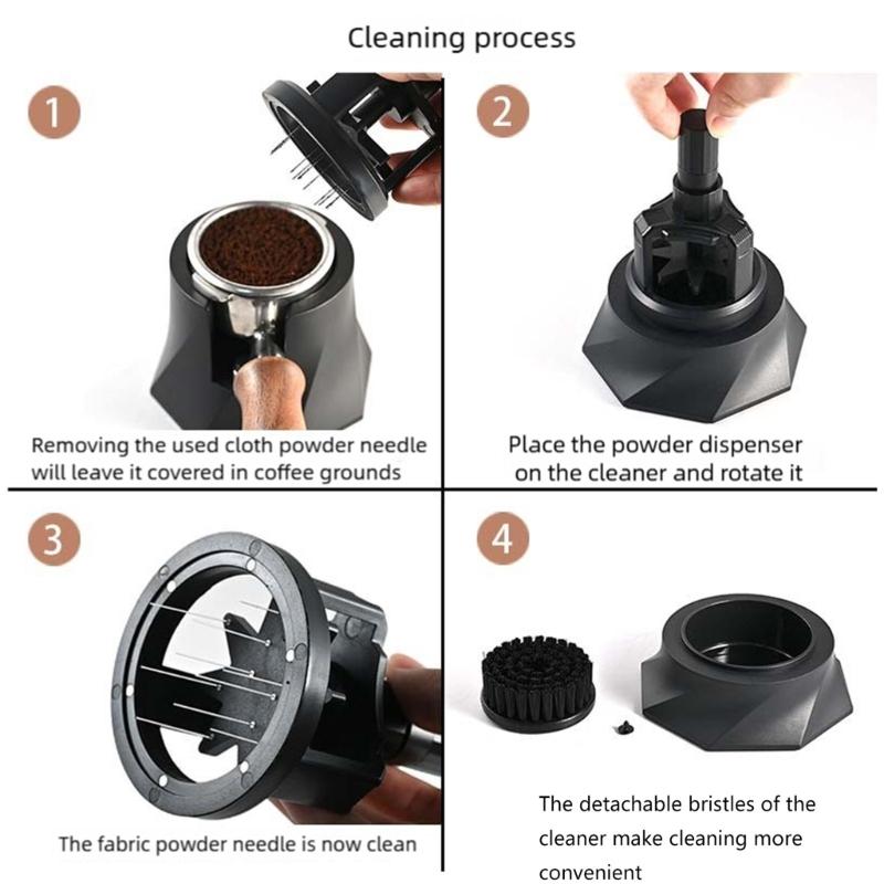 Coffee Tamper Cleaner Tool with Nylon Bristles and Anti Skid Plastic Base Suitable for Coffee Equipment Maintenance
