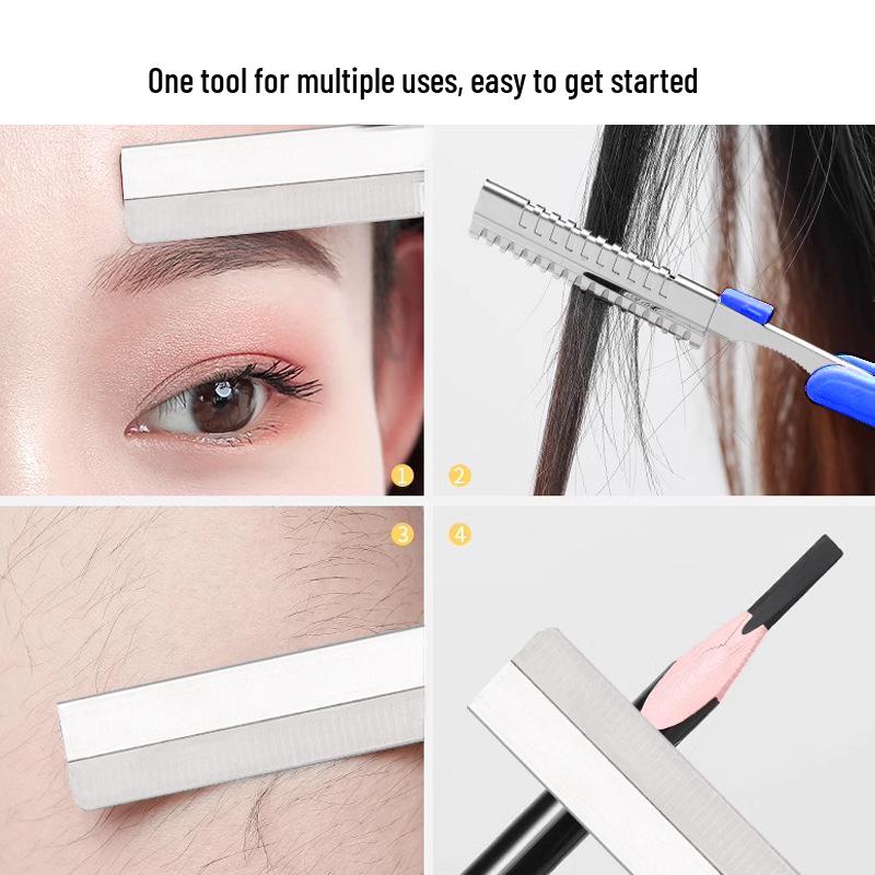 xixi Stainless Steel Wavy Eyebrow Razor - Disposable Trimmer for Permanent Makeup