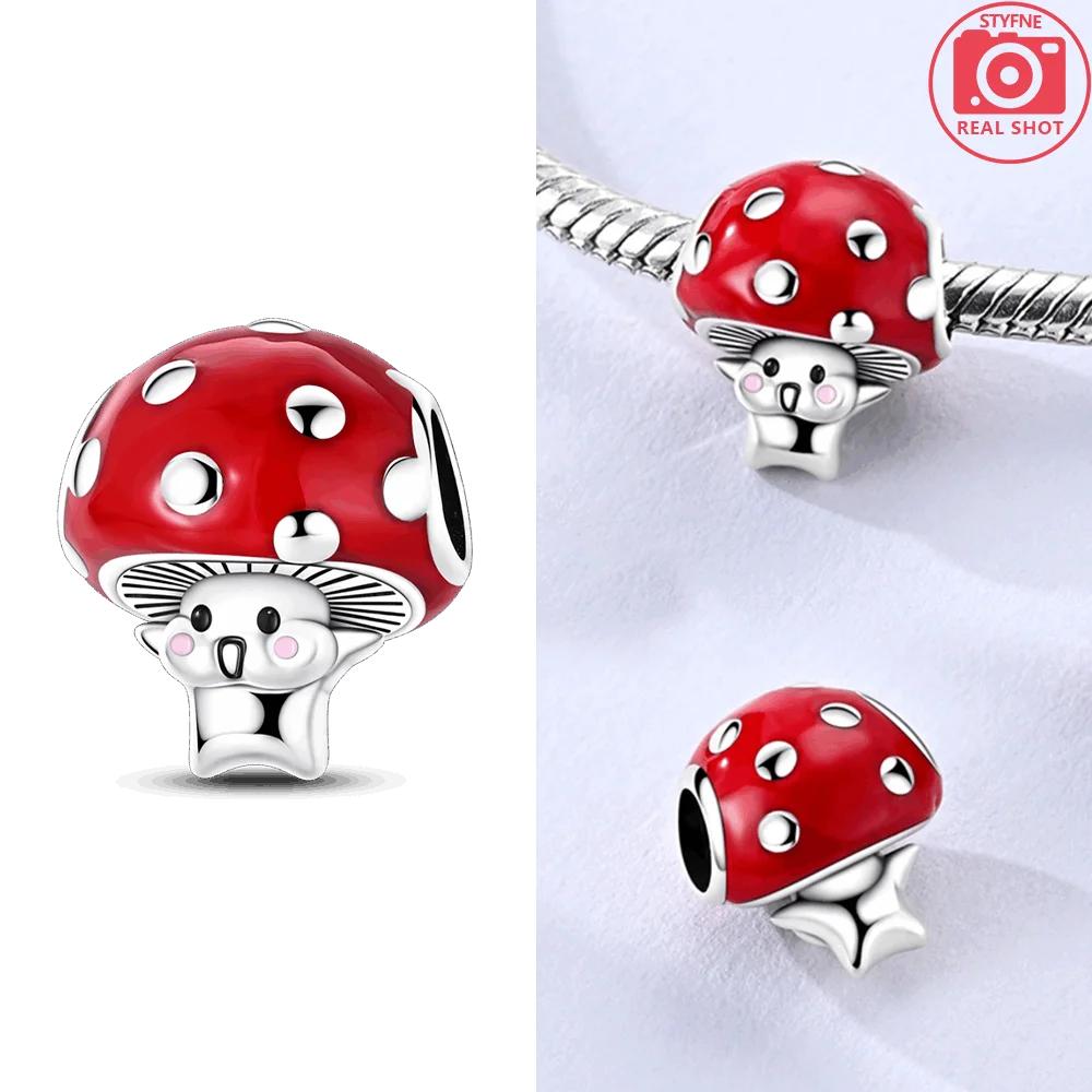 Original Copper Red Cute Mushroom Wave Skateboarding Coconut Tree Blue Anemone Pendant Beads Fit Bracelet Jewelry Gift Diy