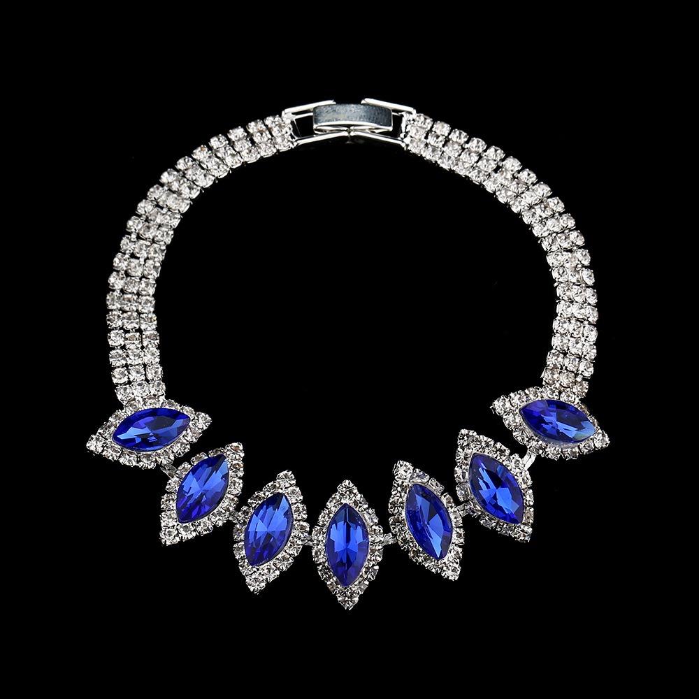Bright Diamond Zircon Water Drop Necklace Earrings Wedding Jewelry, Shooting Jewelry Set