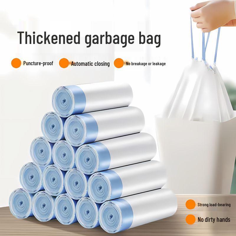 Large Thickened Handheld Drawstring Trash Bags for Kitchens, Dorms, Offices, and Home Use - Disposable Cleaning Bags