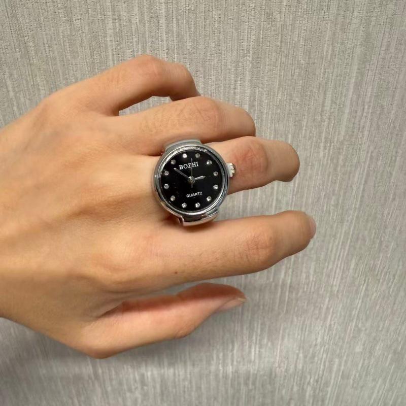 Korean Style Retro Hipster Watch Ring - Trendy Men's Hand Jewelry Accessory
