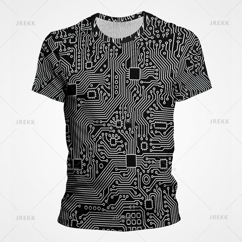 3D Motherboard CPU Processor Line Circuit Board Printing Tees Fashion Streetwear Graphic T-shirts Men Women Summer New T Shirt