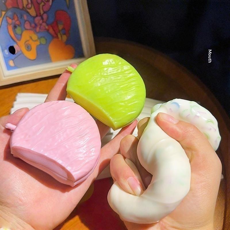 Squeezable Cookie Stress Ball Fidget Toy Crispy Cookie Squeeze Ball Round Blocks Filled Anti Stress Toys For Adults