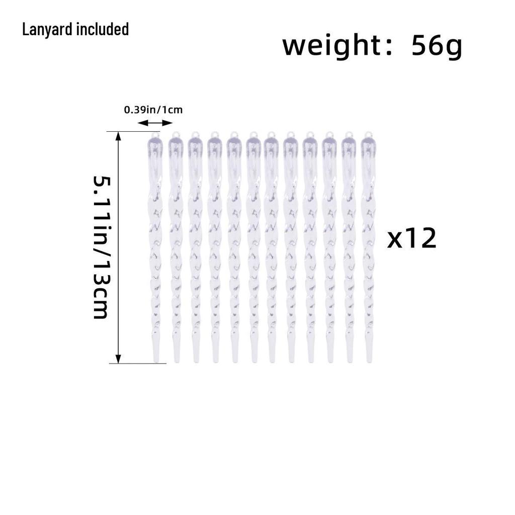 Průhledná přeshraniční vánoční ozdoba rampouch – Kreativní dekorace na stromek