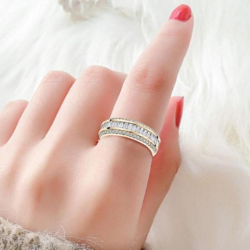 Unisex Shiny Blue Bridal Engagement Finger Jewelry Gift Wedding Ring