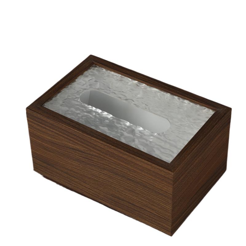Japanese Rectangular Black Walnut Tissue Box, High-end Hotel Restaurant, Desktop Napkin Holder, Living Room, Household Use