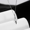Banyan Tree S925 Silver Minimalist Diamond Cross Women's Fashion Necklace