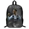 Cristiano Ronaldo Motiv Rucksack Schulkinder 17 Zoll Oxford-Gewebe Doppeltes Träger-Tasche Mit Atmungsaktiven Gepolsterten Trägern