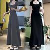 New Small French Black Slim-fit Dress Summer Women's High-end Temperament Waist Dress