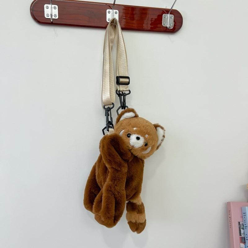 

Летняя мультяшная кукла-панда, странная милая сумка-мессенджер, женская новая плюшевая сумка на двойном плече с пандой