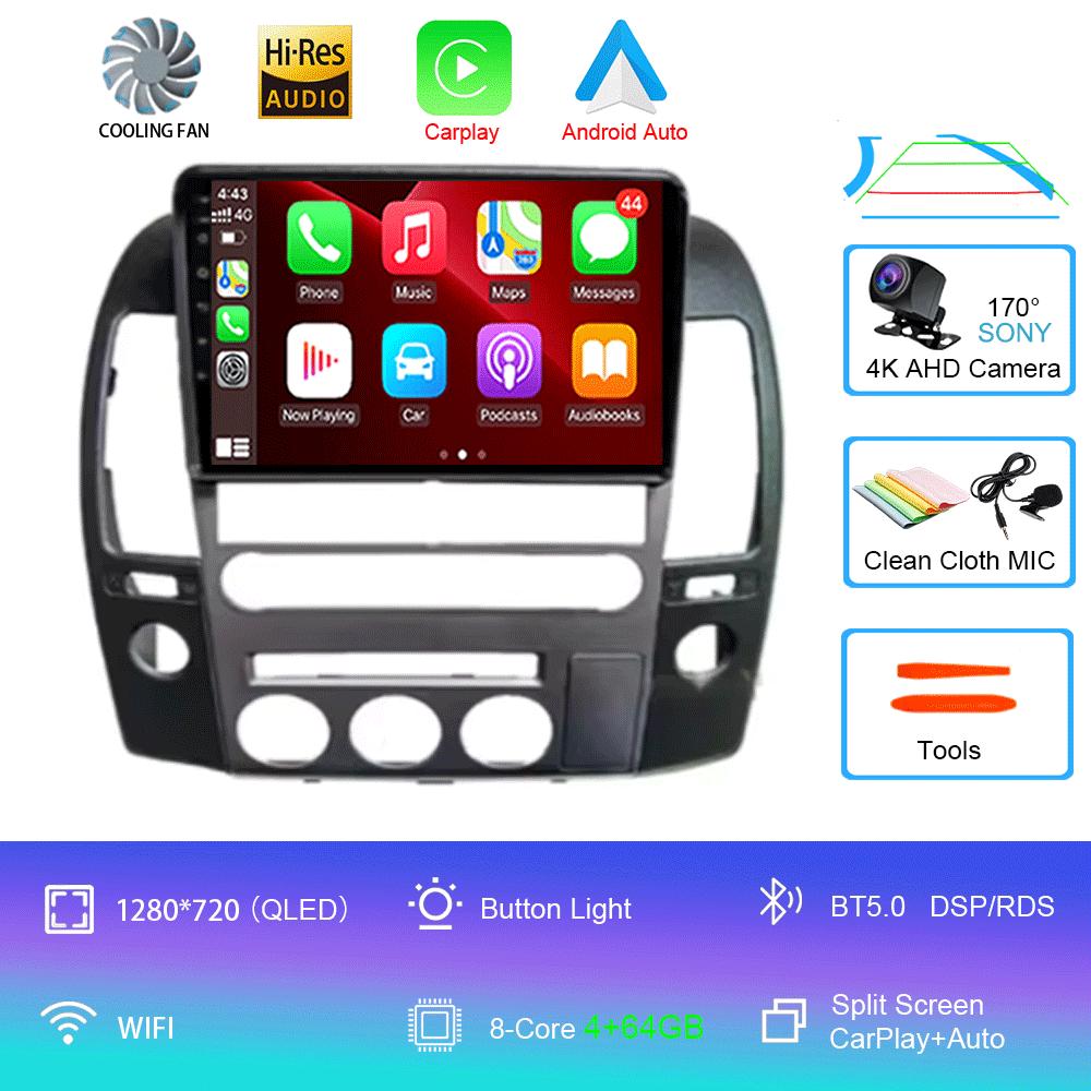 For NISSAN PATHFINDER NAVARA 2004 - 2014 9 Inch Android 14 Auto Car Radio Multimedia Player Stereo GPS Navigation 4G 2 Din