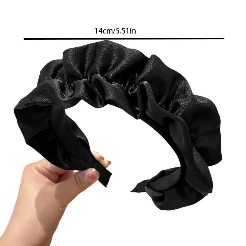 Solid Color Wide-brimmed Pleated Headband for Women Elegant Face Wash Hairband Fashion Girl Hair Accessories hair tie