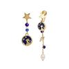 Elegant Cat Star Tassel Earrings for Women - Dreamy Niche Design with Mosquito Coil Clasp
