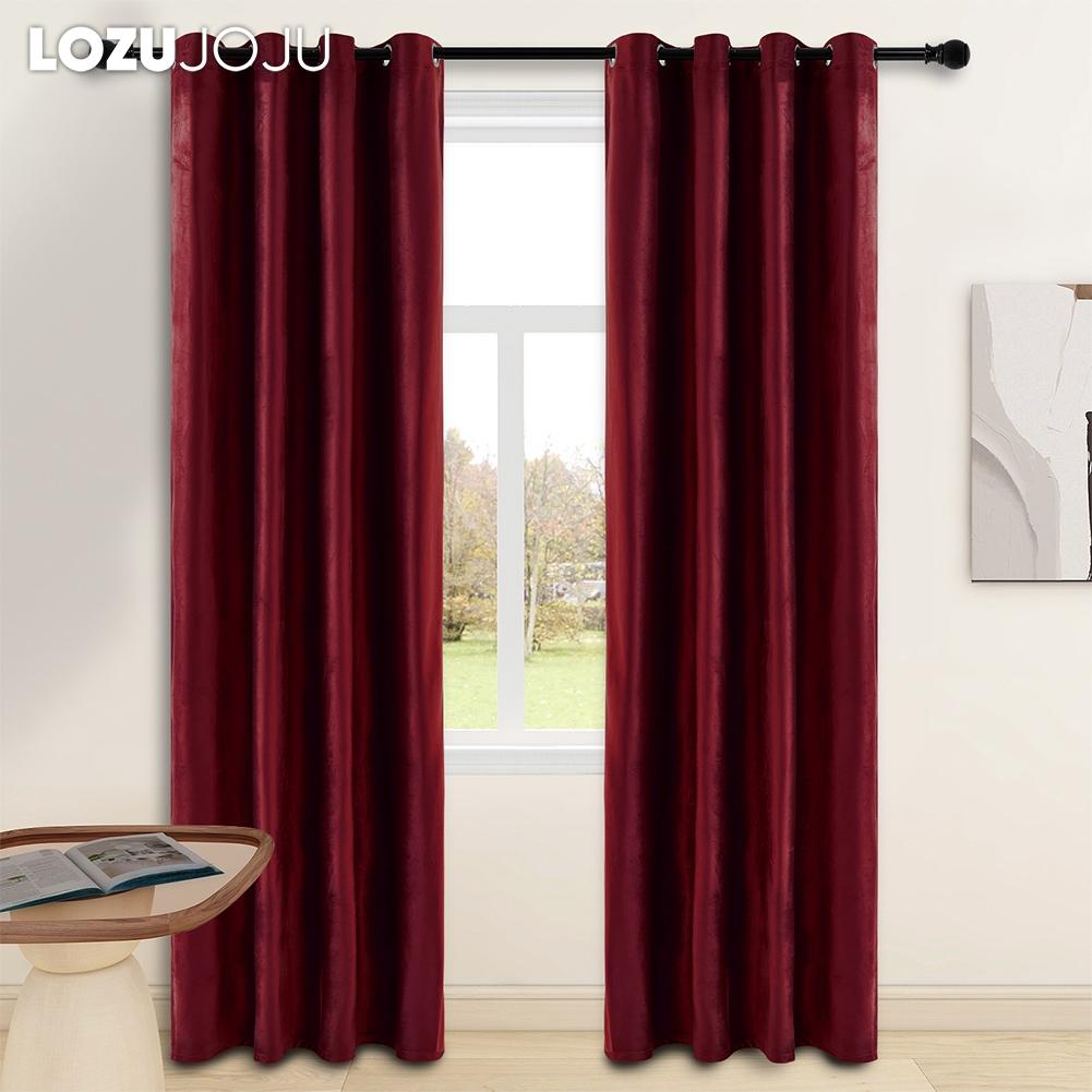 1PC LOZUJOJU Modern 70-80% Light Blocking Solid Color Velvet Soft Blackout Curtains for Living Room Bedroom Home Decor