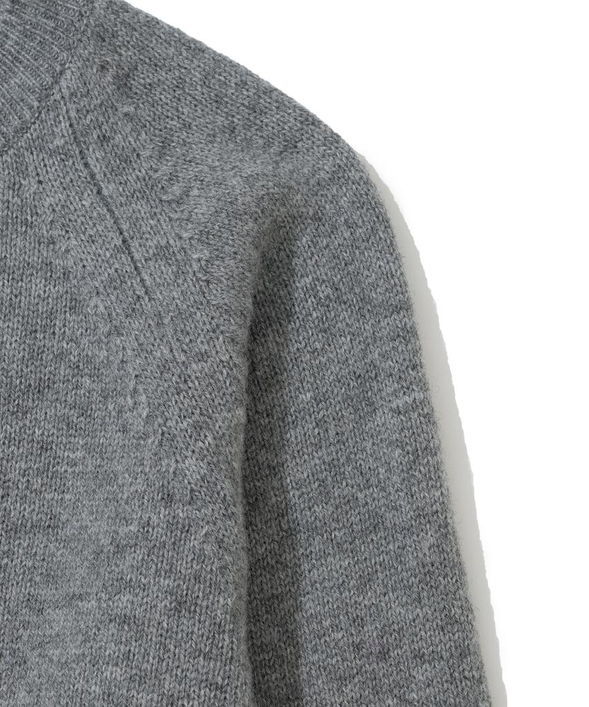 KNITTED Shaggy Dog 100% Wool Round Knit Grey