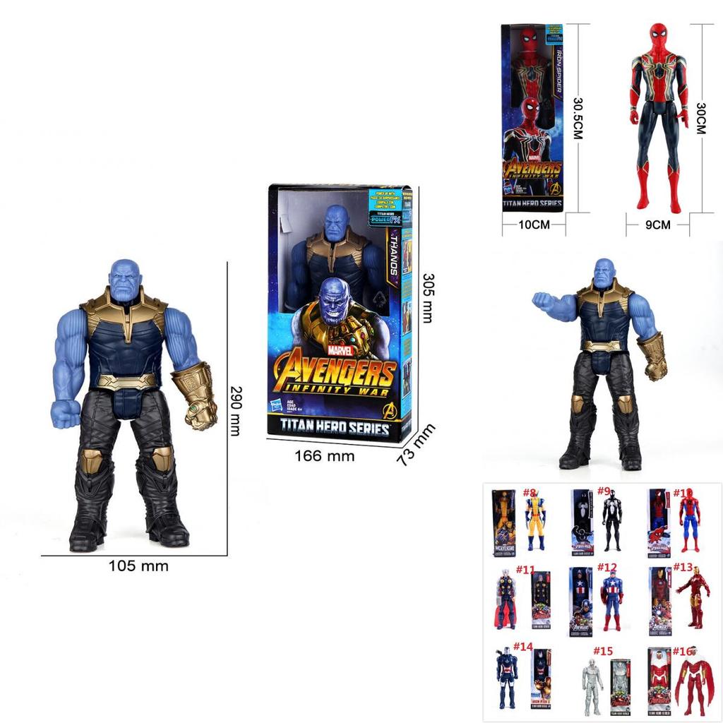 Premium Quality Avengers Titan Hero Series 12" Thanos Iron Spiderman Hulk Thor Action Figures