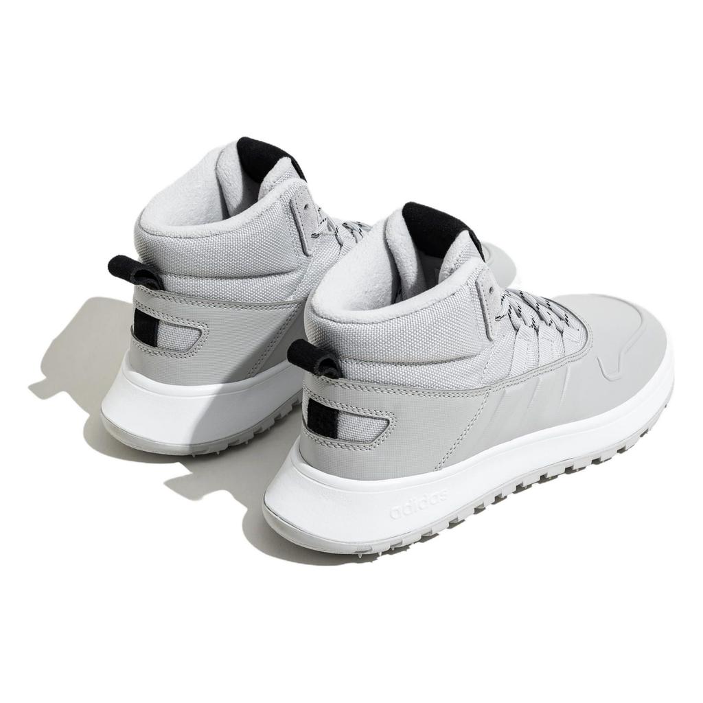 Adidas Neo Fusion Storm Synthetic Leather Suede Warm Casual Versatile Shock Absorbing Durable Mid-Top Lifestyle Shoes Unisex Shoes Gray IF1627