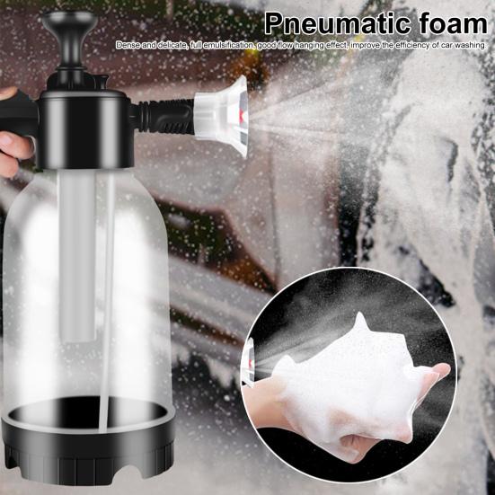 0.5 Gallon Foam Sprayer Hand Pump Sprayer Portable Spray Bottle with 2 Nozzle Safety Valve for Garden Plant Watering Car Washing And Cleaning