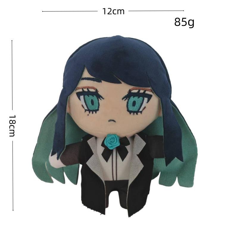 New Cute Ado Singer Plush Ado Character Dolls with Blue Bow and Black Outfits Soft Stuffed Plushies for J-Pop Fans Kids Birthday Gift Home Decoration