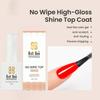 Bolt Bee No Wipe Gel Top Coat, Clear Nail Polish, Shine Finish, Soak Off UV Lamp, 15ml