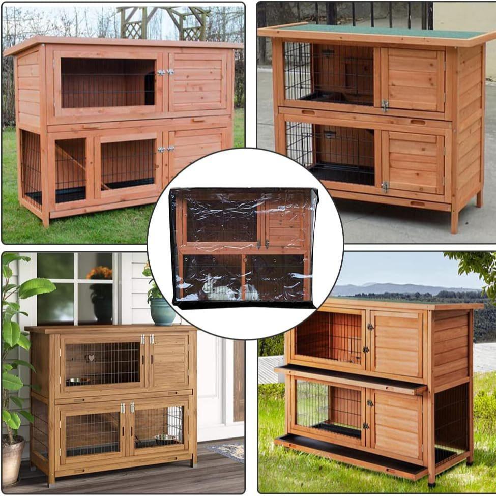 Waterproof Silver Double Layer Dust Cover for Rabbit Cage - 210D Oxford Cloth