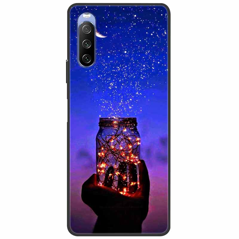 Soft Cover For Sony Xperia 10 III /5 III /1III Case Silicone Painted Marble Cat Funda Cover for Sony Xperia 1 II /10 II /5 Coque