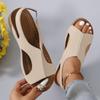 Summer new women's shoes wind elastic band lightweight thick sole heightening sandals women