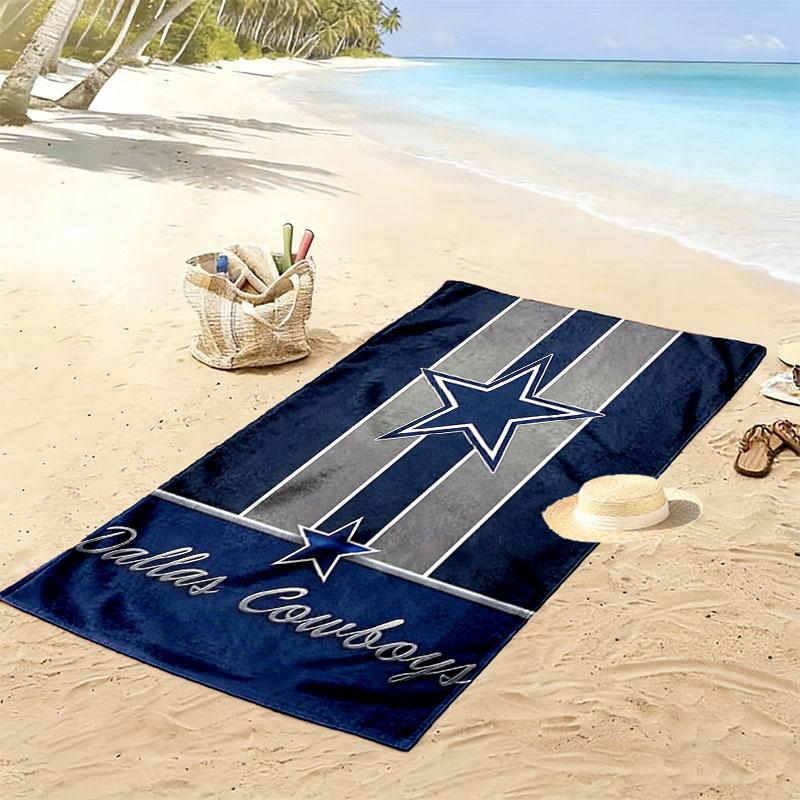 Asciugamano da Spiaggia con Stampa Dallas Cowboys, Asciugamano Grande Morbido ad Asciugatura Rapida per Spiaggia Campeggio Nuoto