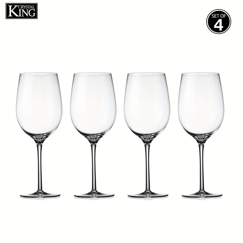 4pcs/set KING CRYSTAL Italian Style Crystal White Or Red Wine Glasses For Wine Tasting Wedding Anniversary Or Christmas Premium Crystal Clear Glass Lo