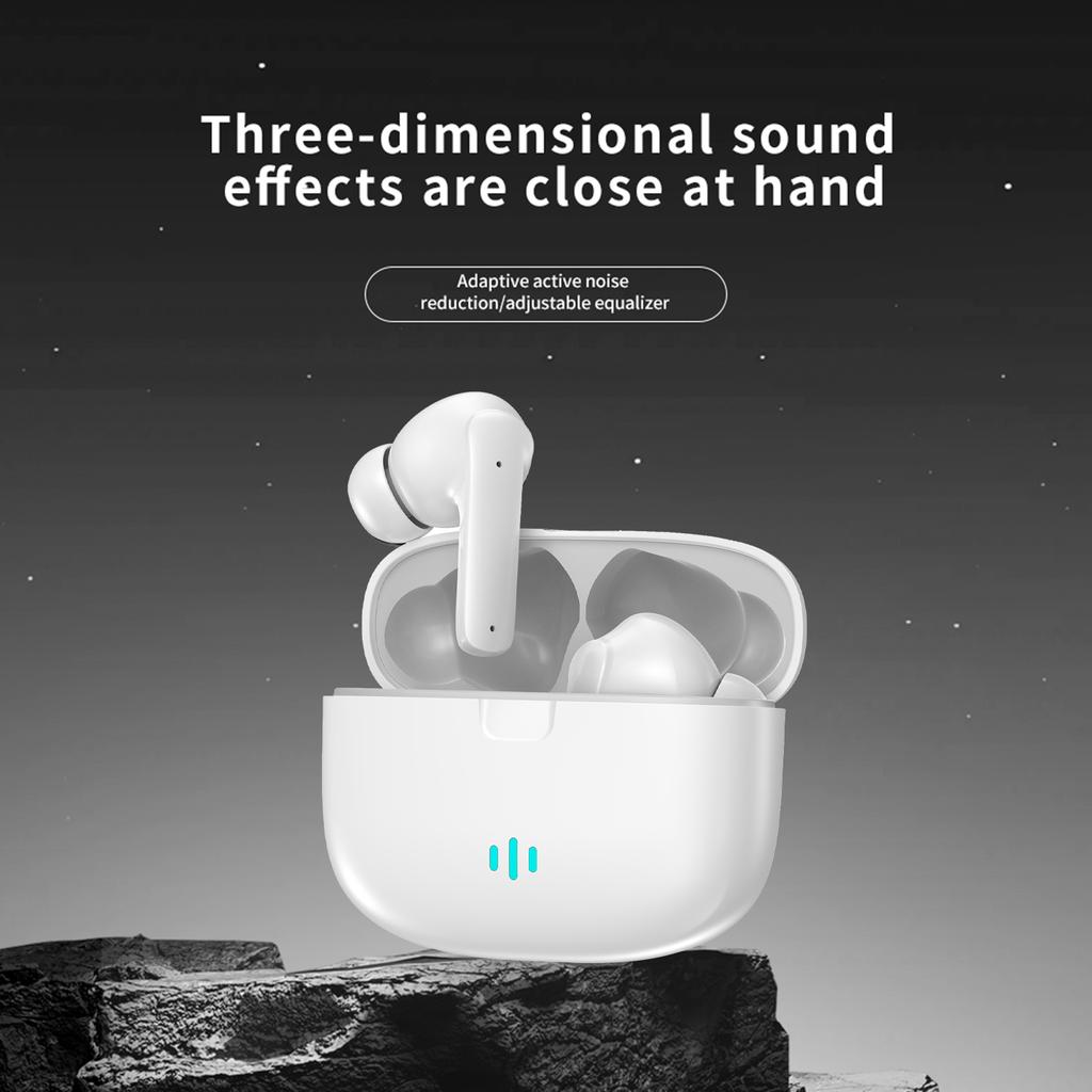 Wireless BT 5.4 Earbuds Music Headphones with Noise Reduction Microphone Sweatproof Sport Headset