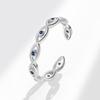 Adjustable Turkish Ring Trendy Blue Zircon Ring Silver Demon Eye Open Ring  Party
