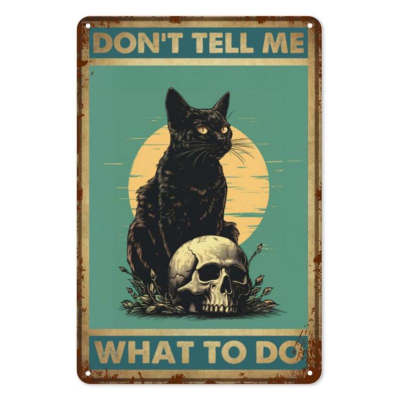 

Винтажная жестяная тарелка с изображением кошки для украшения дома, спальни, кухни, бара, гаража, сада, террасы, крыльца 20x30cm