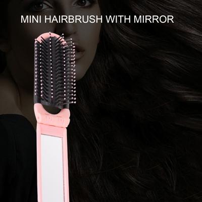 Yousheng Spazzola per capelli pieghevole con specchio Setole morbide Massaggio del cuoio capelluto Pettine per lo styling districante antistatico portatile Strumenti per parrucchieri da viaggio per donne