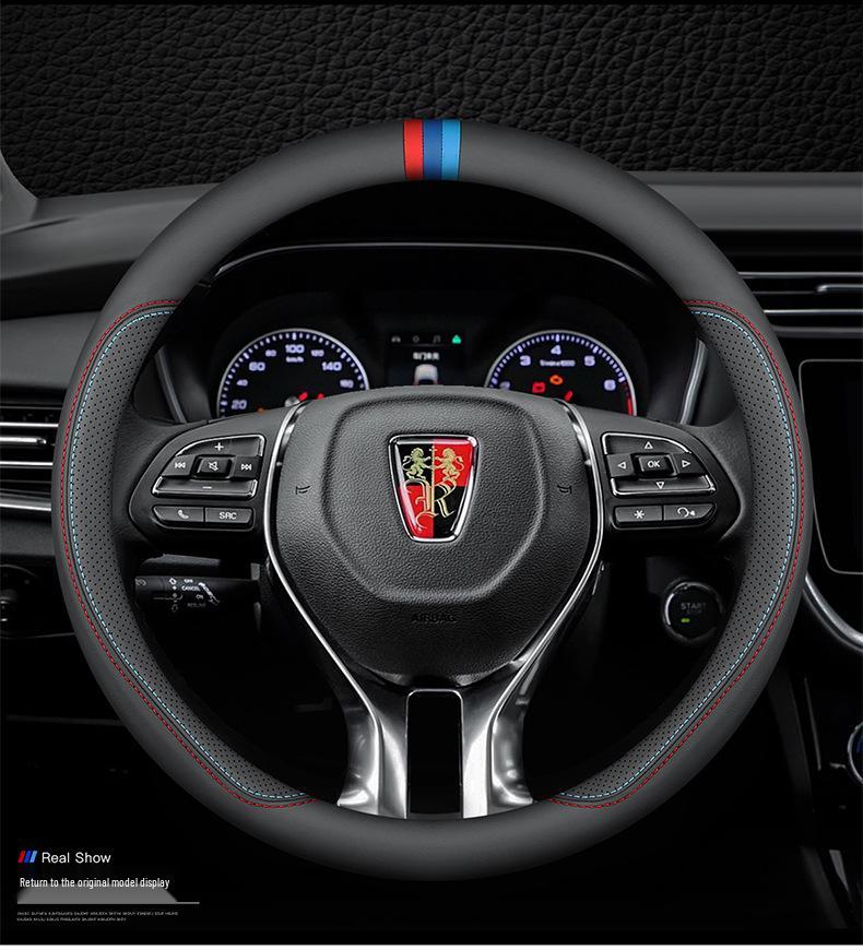 Genuine Leather Steering Wheel Cover for Roewe i5, RX5 MAX, i6, Ei5, RX3 MAX, 360, 350.