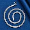 Charmant Collier Chaîne Tressée Classique Simple en Argent Sterling 925 pour Hommes Femmes Mode Fête Mariage Bijoux